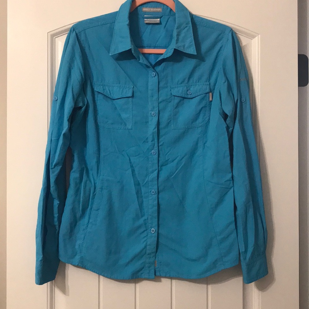 Columbia Insect Block Blue Button Up